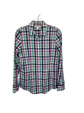 Brooks Brothers Red Fleece Womens Plaid Button-Down Shirt Size 4 Cotton Multicol